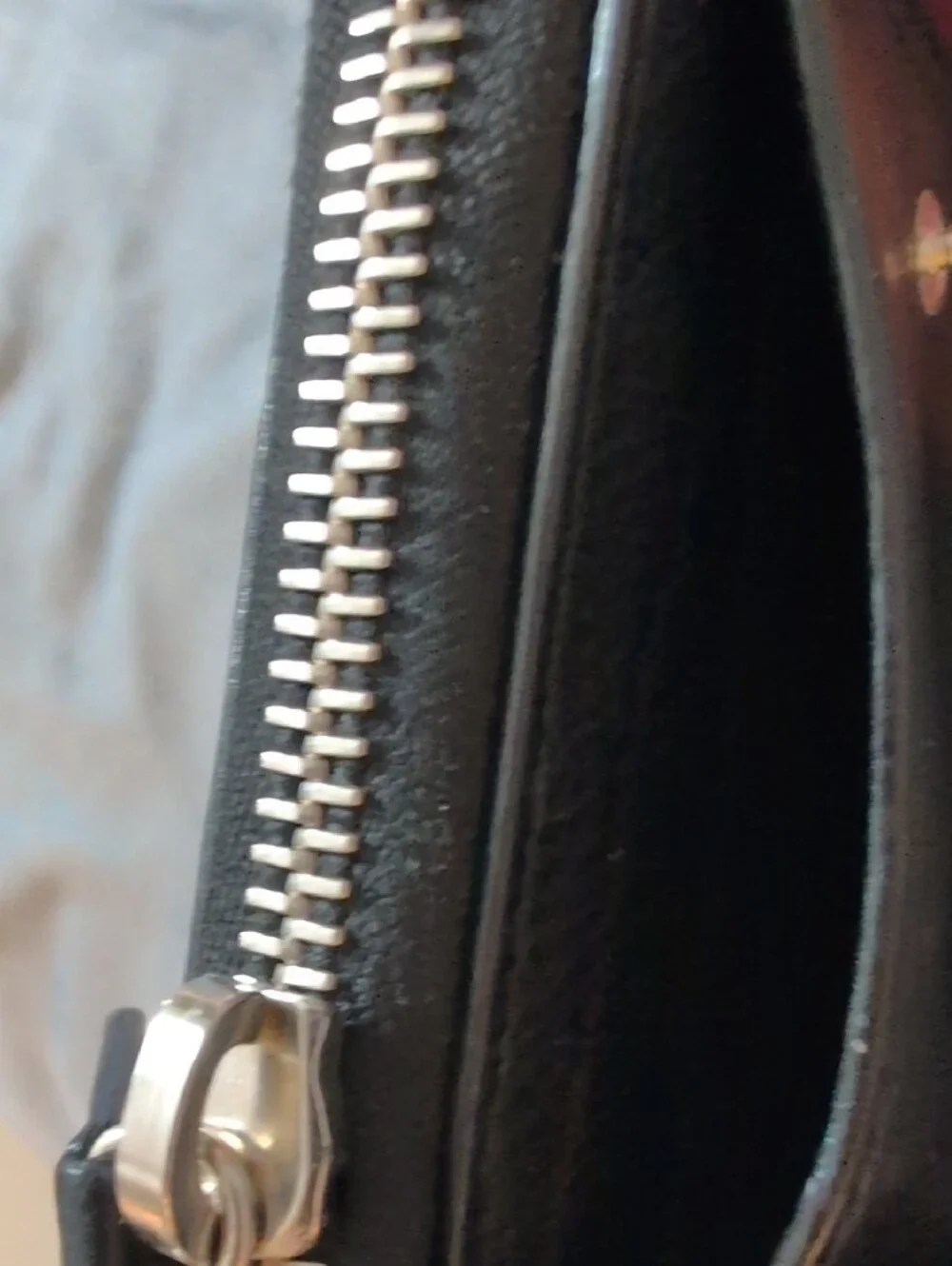 Miu Miu Black Pebbled Leather Zip-Around Wallet